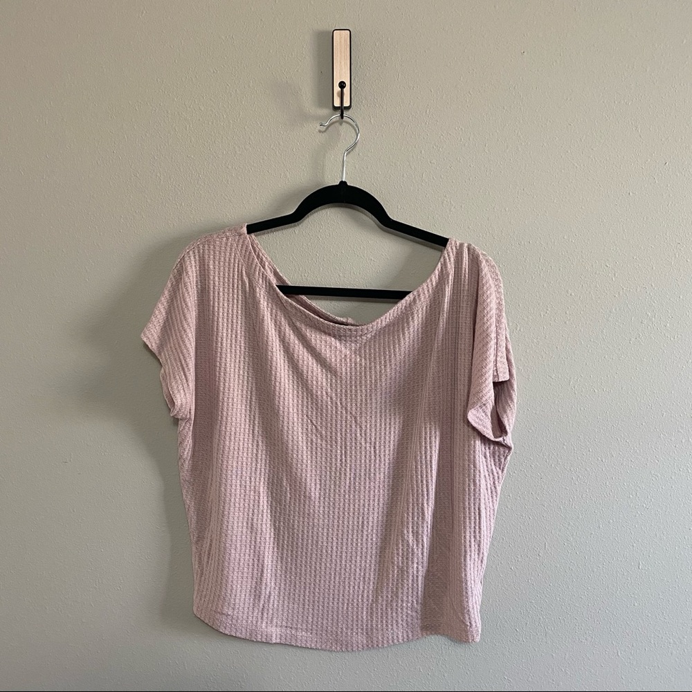 blush off-the-shoulder tee